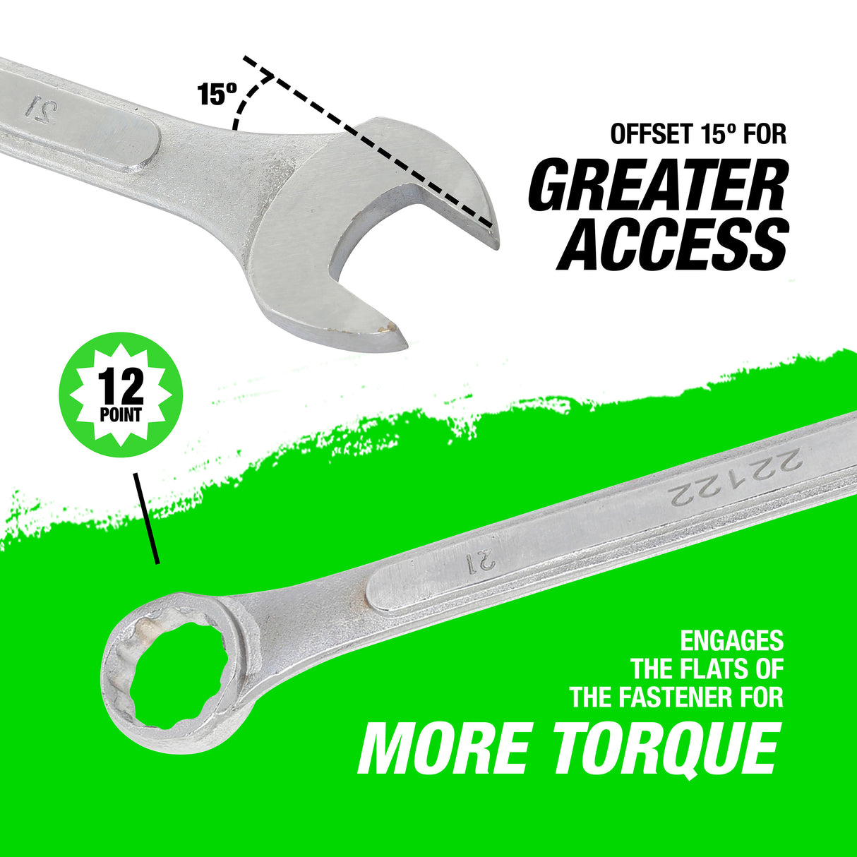 OEMTOOLS 22122 21 mm Jumbo Combination Wrench Additional Image 3
