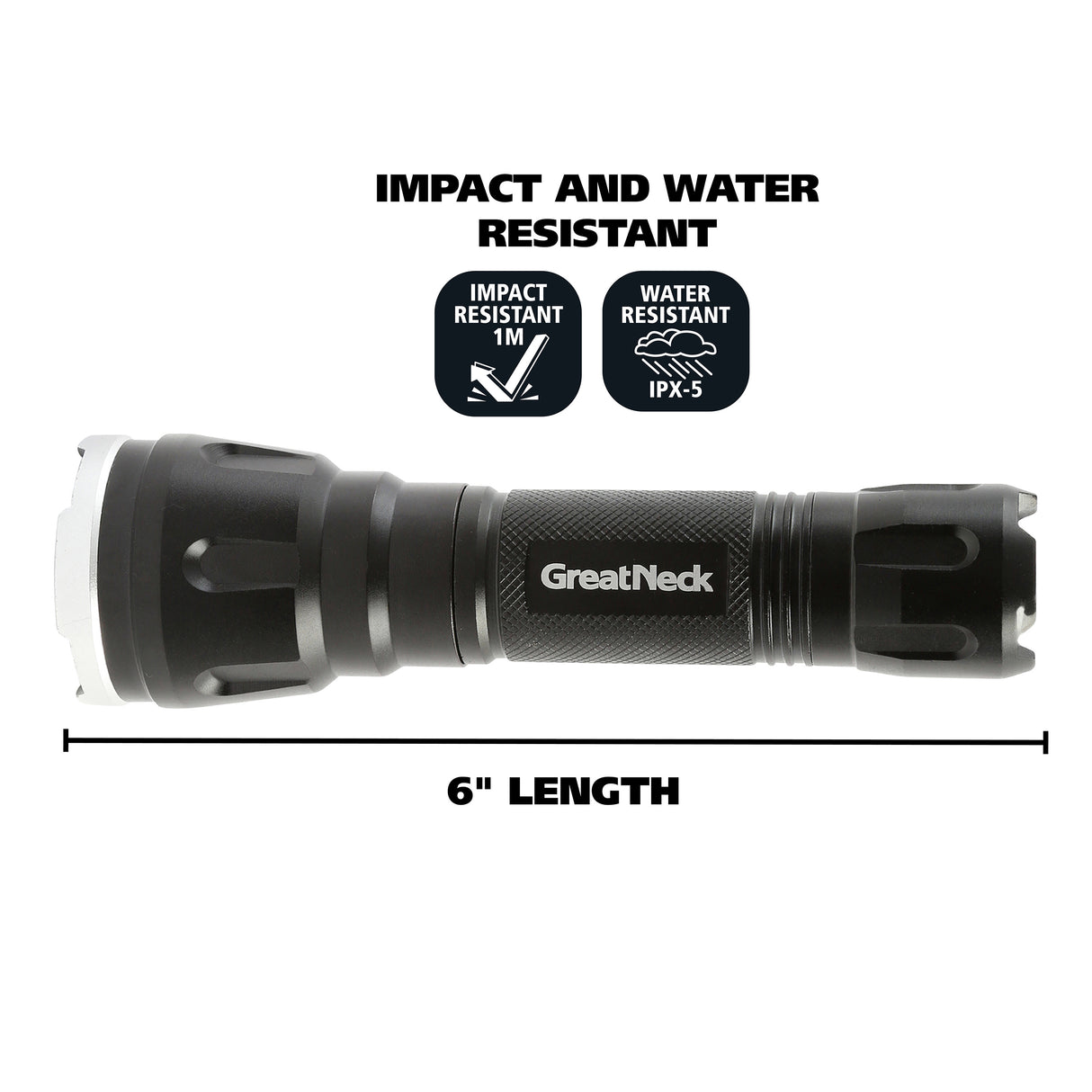 GreatNeck 74219 500 Lumen Tactical LED Flashlight Additional Image 2