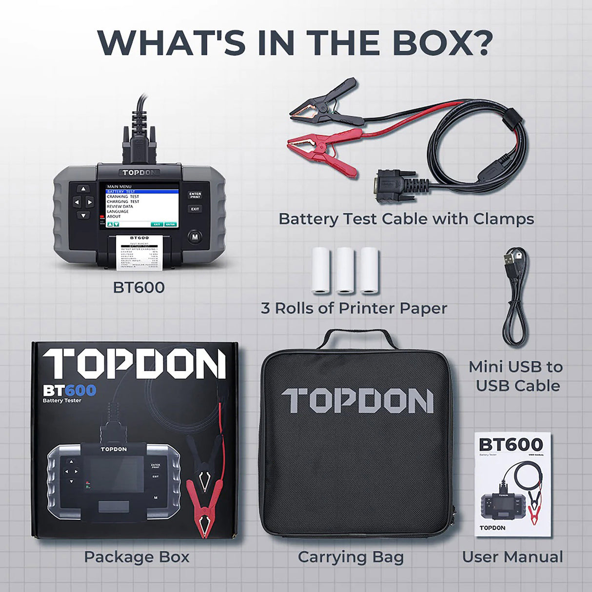 Topdon BT600 Battery Tester With Printer Additional Image 6