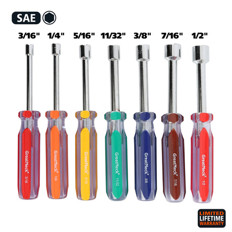 GreatNeck ND72 Professional Nut Driver Set (7 Piece SAE) Additional Image 1