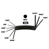 GreatNeck HEK9C Folding Hex Key Set (9 Piece SAE) Additional Image 2