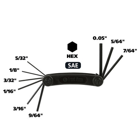 GreatNeck HEK9C Folding Hex Key Set (9 Piece SAE) Additional Image 2