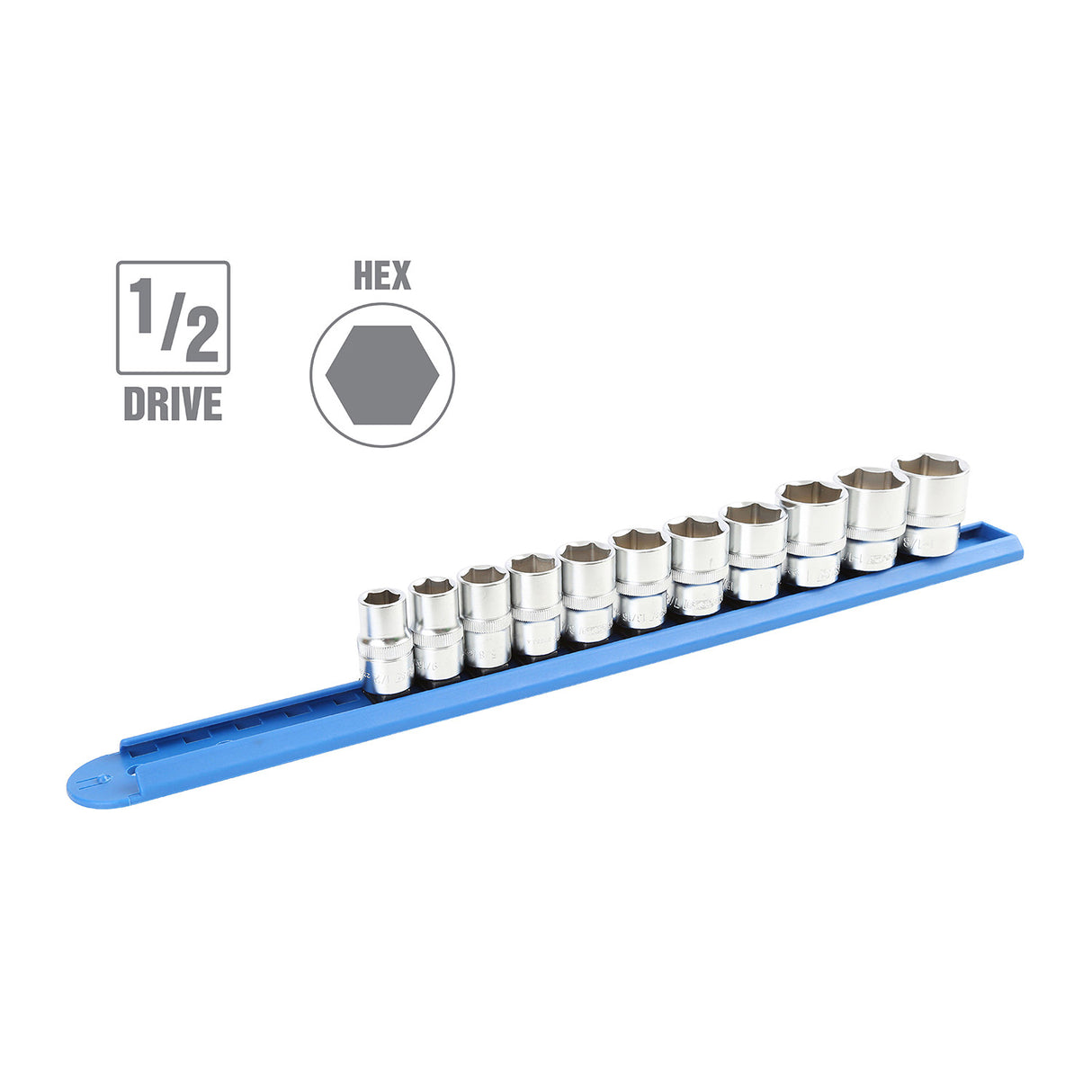 OEMTOOLS 22960 11 Piece 1/2in. Drive Socket Set (SAE) Additional Image 1