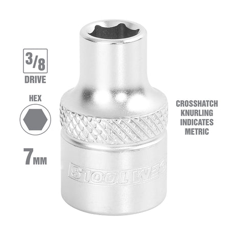 OEMTOOLS 22281 3/8 Inch Drive 6 Pt. Socket (7 mm) Additional Image 1