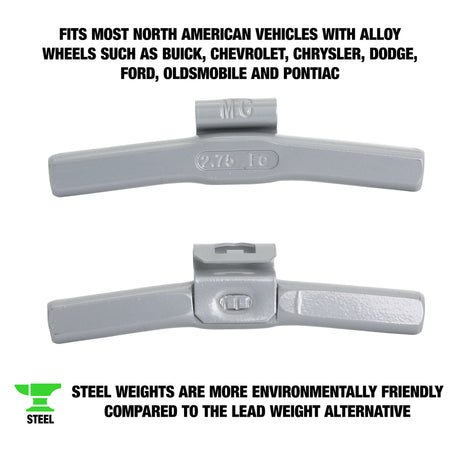 OEMTOOLS 23262 2.75 oz. MC Style Steel Wheel Weight - 1 Box of 25 Additional Image 1