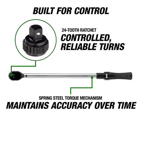 OEMTOOLS 25687 1/2in. Drive Click Style Torque Wrench (25-250 Ft/Lb.) Additional Image 4
