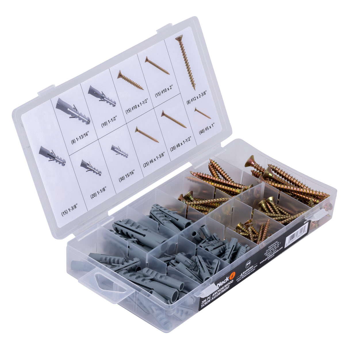 GreatNeck 68226 206-Piece Anchor/Wood Screw Assortment Main Image