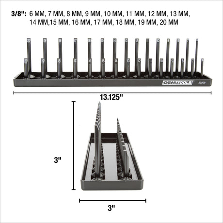 OEMTOOLS 22209 3/8in. Drive Socket Tray (Metric) Additional Image 2