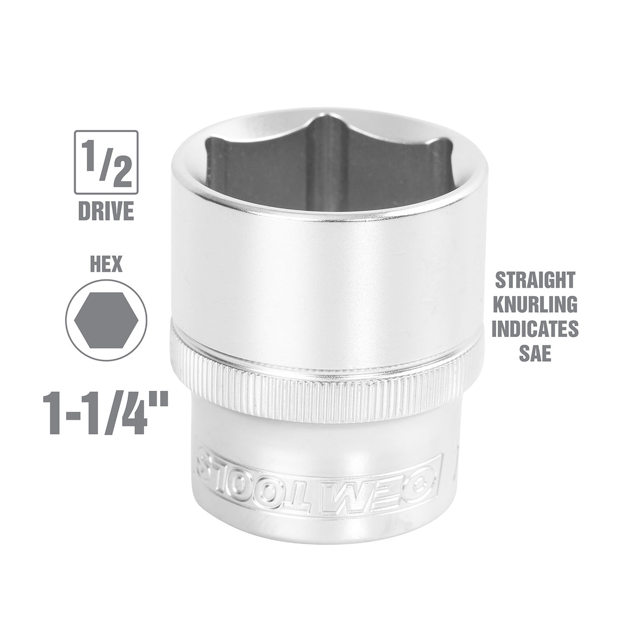 OEMTOOLS 22372 1-1/4 Inch 1/2 Inch Drive Socket Additional Image 1
