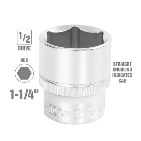 OEMTOOLS 22372 1-1/4 Inch 1/2 Inch Drive Socket Additional Image 1