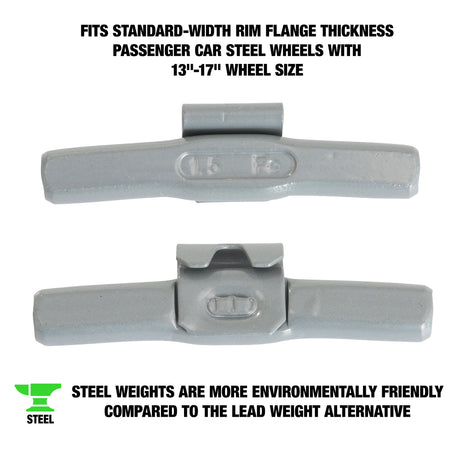 OEMTOOLS 23228 1.50 Oz. P Style Steel Wheel Weight - 1 Box of 25 Additional Image 1