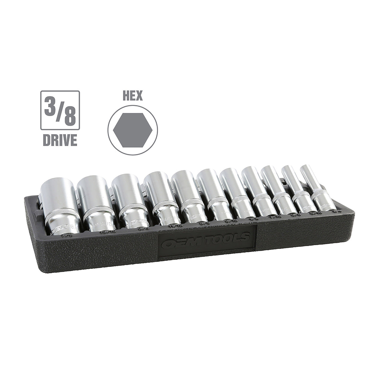 OEMTOOLS 22962 22 Pc. 3/8in. Drive SAE Socket Set Additional Image 2