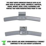 OEMTOOLS 23250 2.0 Oz. AL Style Steel Wheel Weight - 1 Box of 25 Additional Image 1