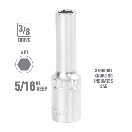 OEMTOOLS 22341 5/16 Inch 3/8 Inch Drive Deep Wall Socket Additional Image 1
