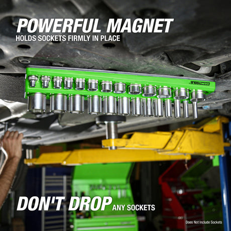 OEMTOOLS 22461 6 Pack Set Metric and SAE Magnetic Socket Tray Set - Blue and Green Additional Image 8