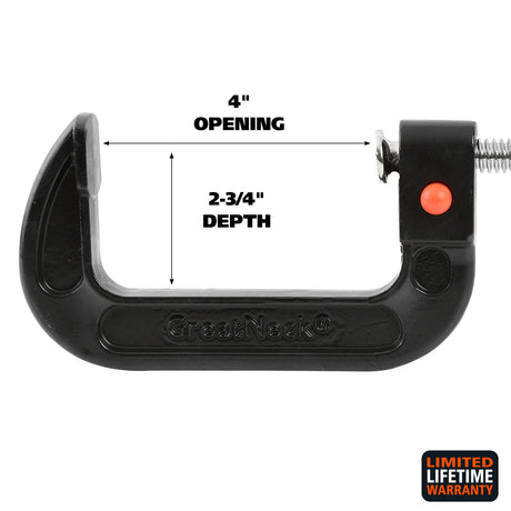 GreatNeck QRCC4 Quick Release C-Clamp (4 Inch) Additional Image 2