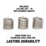 OEMTOOLS 25607 Thread Repair Insert - UNC 3/8in. - 16 (10 Piece) Additional Image 1