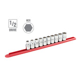 OEMTOOLS 22958 10 Piece 1/2in. Drive Socket Set (Metric) Additional Image 1