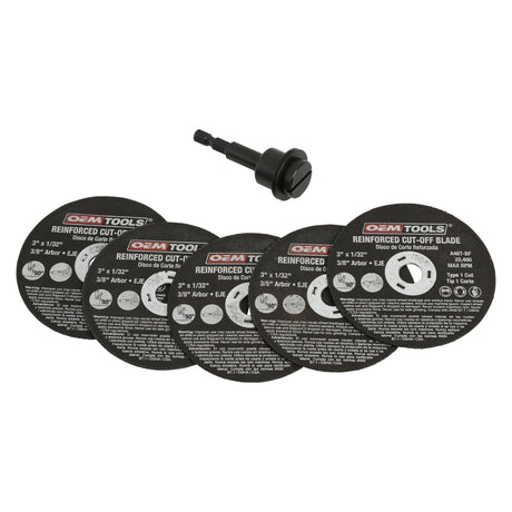 OEMTOOLS 26524 5 Piece Cut Off Wheel Set with Mandrel Main Image