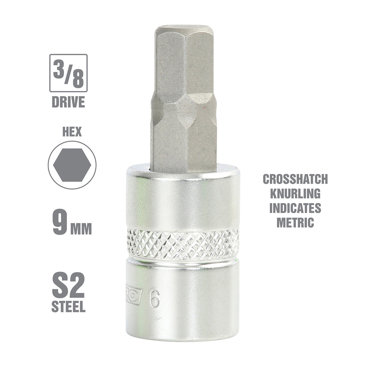 OEMTOOLS 22845 3/8 Inch Drive Hex Bit Socket (9 mm) Additional Image 1