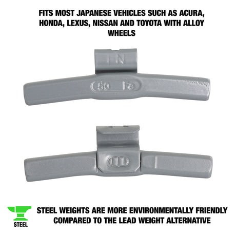 OEMTOOLS 23275 50 gm. FN Style Steel Wheel Weight - 1 Box of 25 Additional Image 1