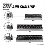 OEMTOOLS 22487 3 Piece Magnetic Socket Tray Set - Black, Metric Additional Image 4