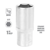 OEMTOOLS 22428 1/2 Inch Drive 6 Pt. Deep Wall Socket (1 Inch) Additional Image 1