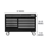 OEMTOOLS 24736 Professional Series 57-Inch 12-Drawer Tool Cabinet - Black Additional Image 1