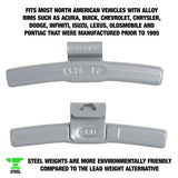 OEMTOOLS 23249 1.75 Oz. AL Style Steel Wheel Weight - 1 Box of 25 Additional Image 1