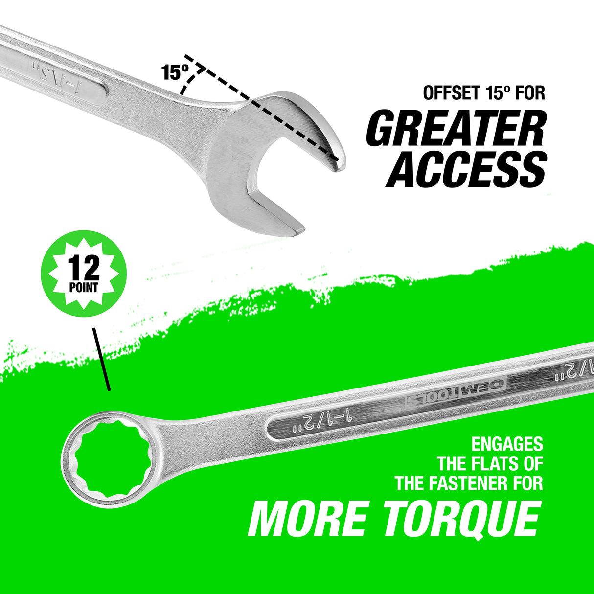 OEMTOOLS 22108 1-1/2 Inch Jumbo Combination Wrench Additional Image 3