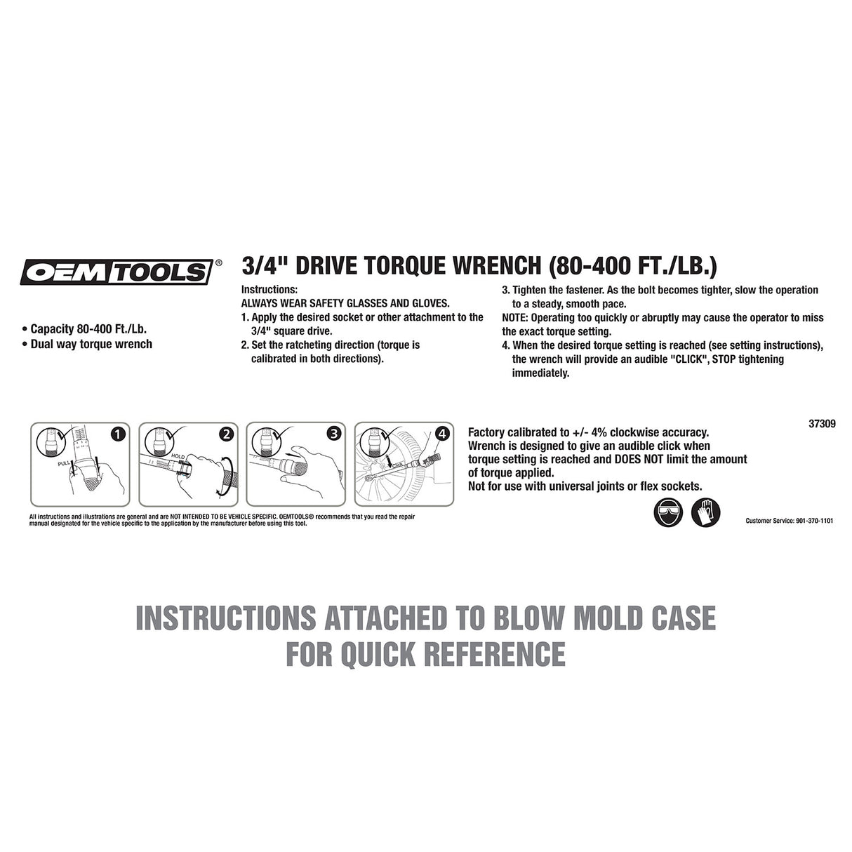 OEMTOOLS 37309 3/4in. Drive Torque Wrench (75-400 Ft/Lb.) Additional Image 8