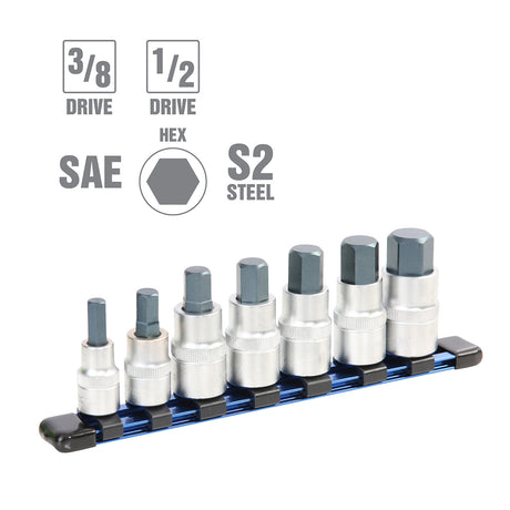 OEMTOOLS 22982 7 Piece SAE Hex Bit Socket Set Additional Image 1