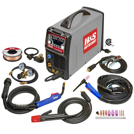 H&S Autoshot HSW-6246 Multiprocess 200A MIG, TIG & Stick Welder DVI w/ Spool Gun Package Main Image
