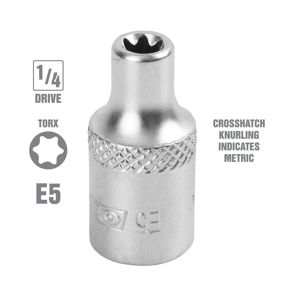 OEMTOOLS 22801 E5 1/4 Inch Drive External Star Socket Additional Image 1