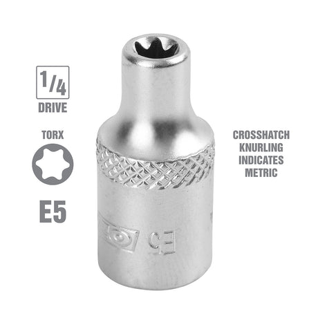 OEMTOOLS 22801 E5 1/4 Inch Drive External Star Socket Additional Image 1