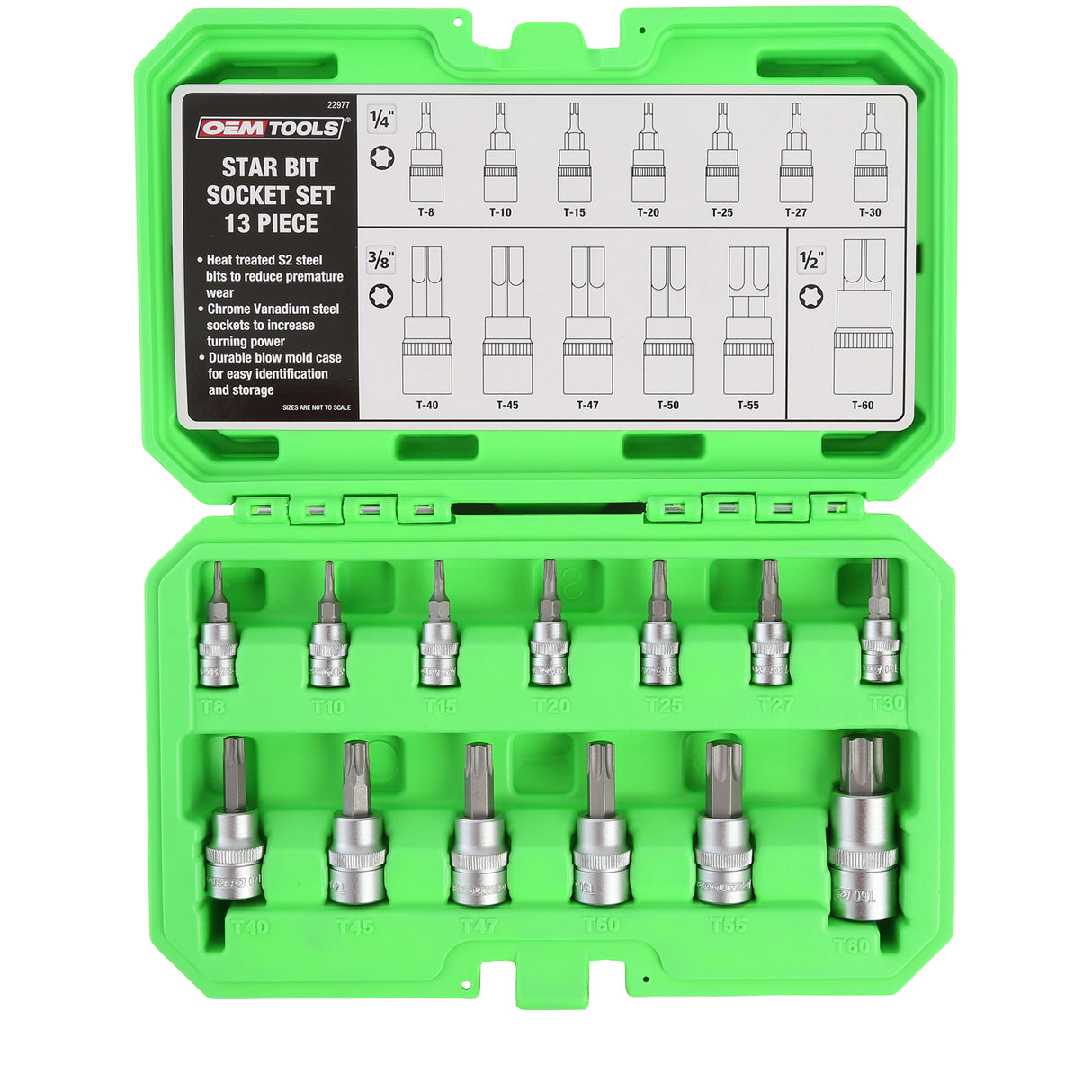 OEMTOOLS 22977 13 Piece Star Bit Socket Set Additional Image 2