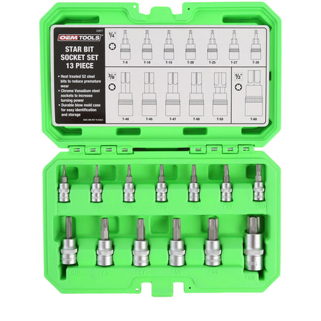 OEMTOOLS 22977 13 Piece Star Bit Socket Set Additional Image 2