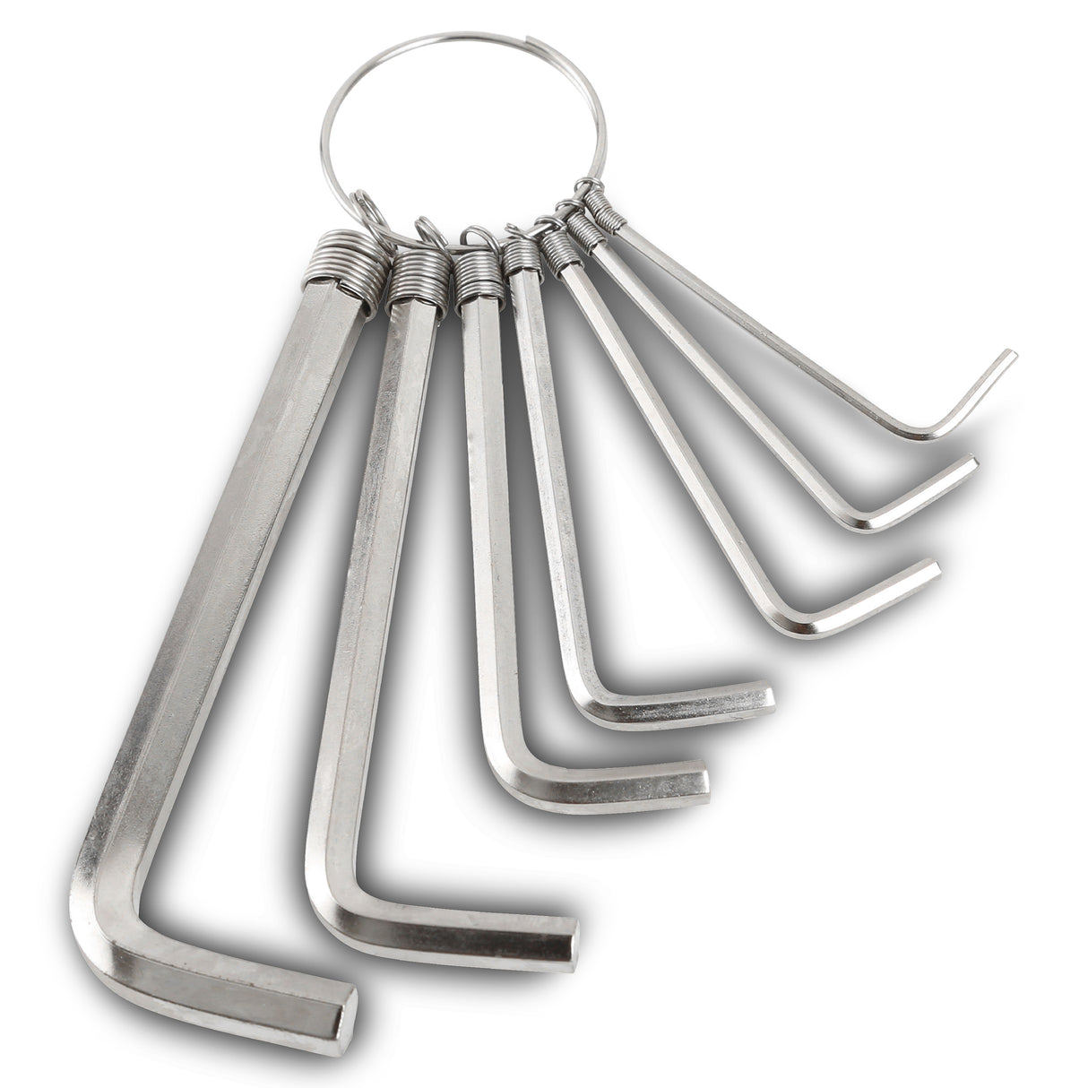 GreatNeck HKM7C Hex Key Wrench Set (7 Piece Metric) on Key Ring Main Image