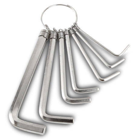 GreatNeck HKM7C Hex Key Wrench Set (7 Piece Metric) on Key Ring Main Image