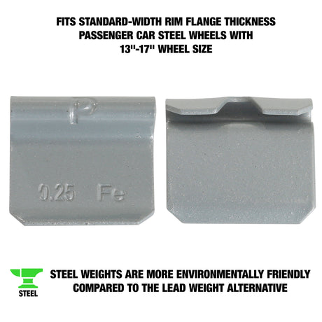 OEMTOOLS 23218 0.25 Oz. P Style Steel Wheel Weight - 1 Box of 25 Additional Image 1