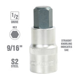 OEMTOOLS 22872 1/2 Inch Drive Hex Bit Socket (9/16 Inch) Additional Image 1