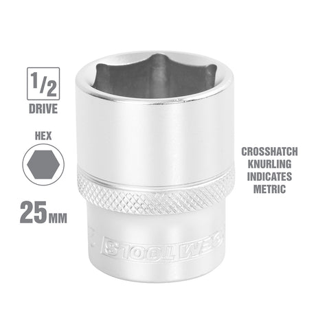 OEMTOOLS 22405 25 mm 1/2 Inch Drive Socket Additional Image 1
