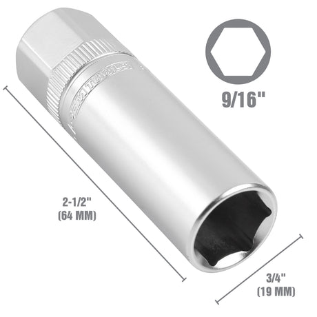 OEMTOOLS 22880 9/16 Inch 3/8in. Drive Magnetic Spark Plug Socket Additional Image 1