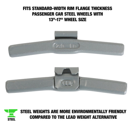 OEMTOOLS 23232 2.0 Oz. P Style Steel Wheel Weight - 1 Box of 25 Additional Image 1
