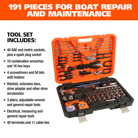 GreatNeck MS191 Mariner's Tool Set (191 Piece) Additional Image 1