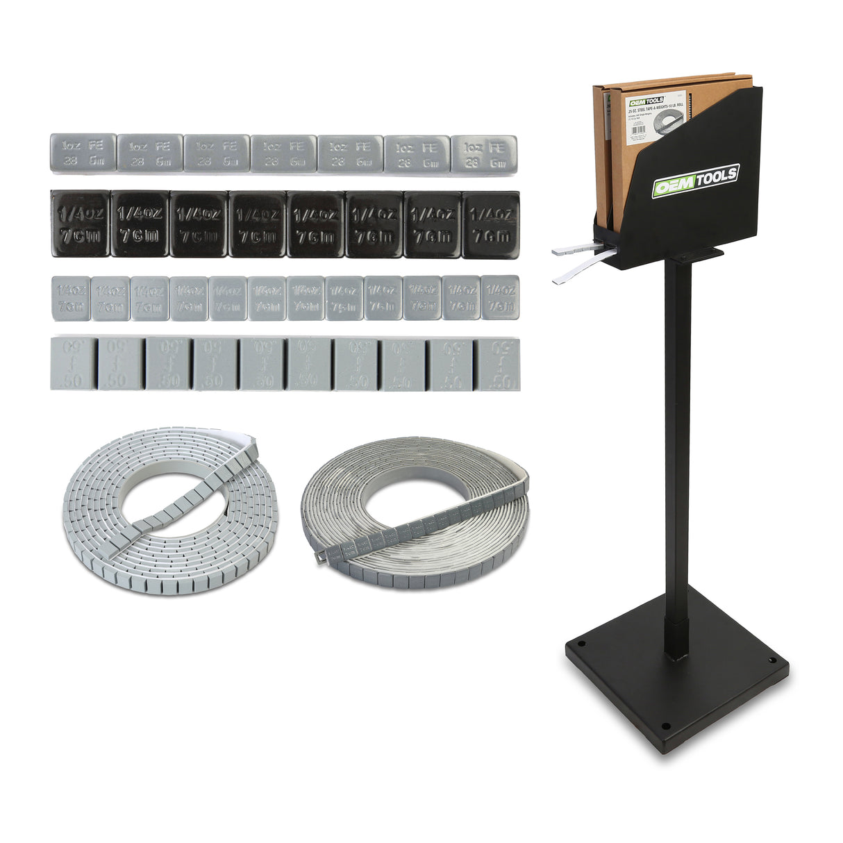 OEMTOOLS 68955A Adhesive Wheel Weight Starter Kit with Stand Main Image