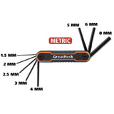 GreatNeck 74206 3-Piece Folding Hex Key Set- Metric, SAE, Torx Additional Image 1