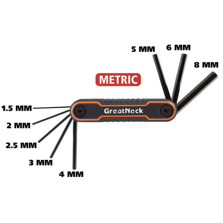 GreatNeck 74206 3-Piece Folding Hex Key Set- Metric, SAE, Torx Additional Image 1