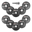 OEMTOOLS 26528 10 Piece Cut Off Wheel Set with Mandrel Main Image