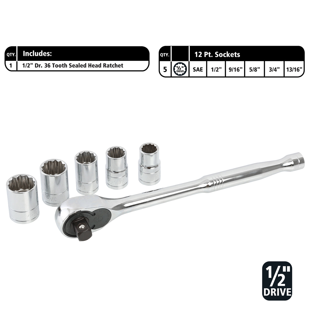 GreatNeck HC82U 82-Piece Multi-Drive Mechanic's Tool Set - SAE and Metric Additional Image 5